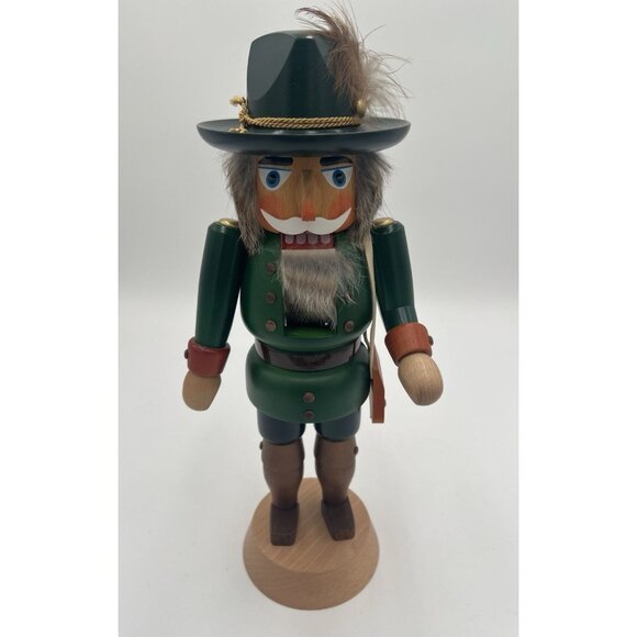 Vintage 15" STEINBACH German Forest Warden Nutcracker Satchel Real Hair Beard - Picture 6 of 8